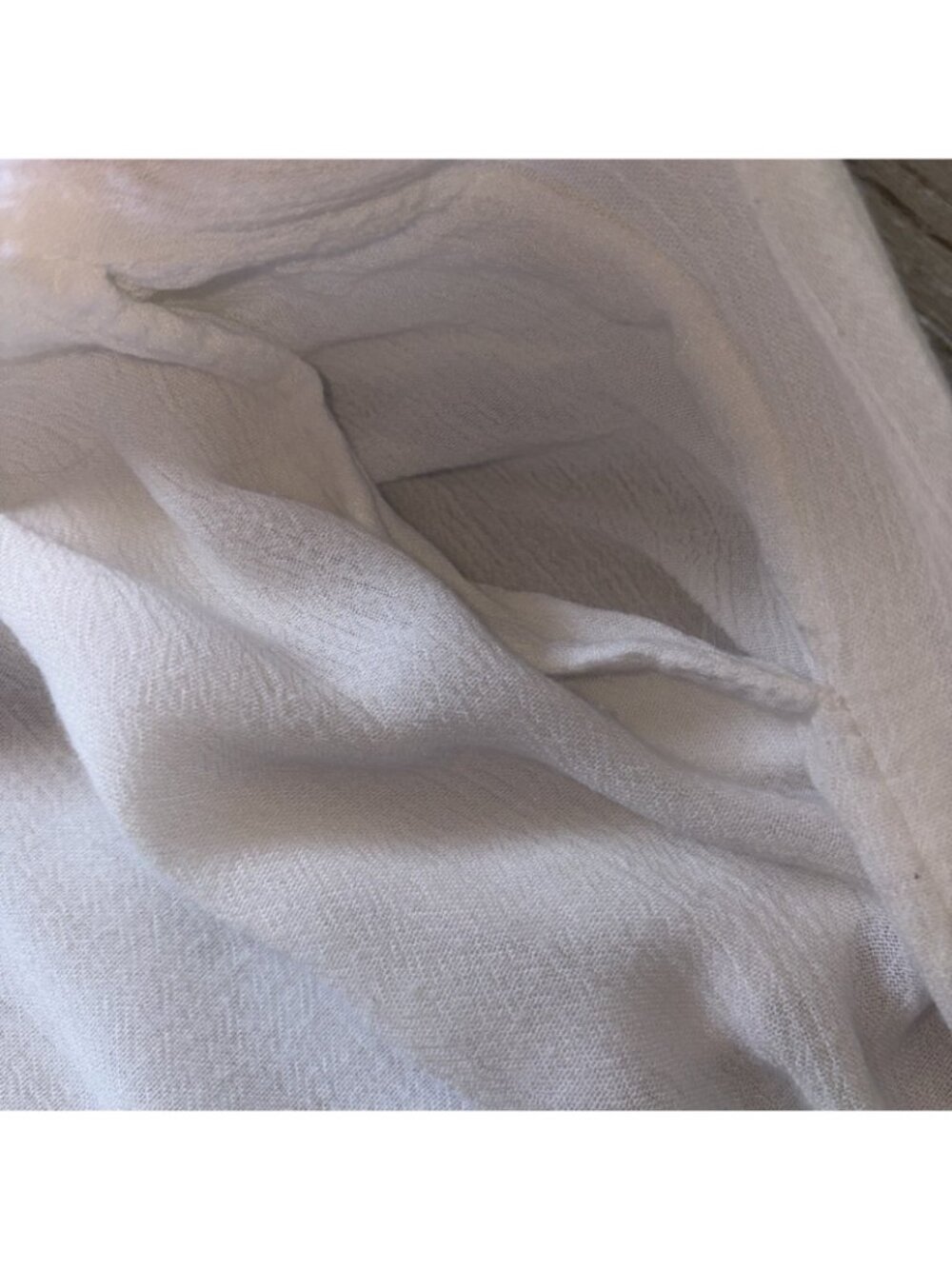 Elan Womens “LG” White Summer  Boho Pool or Beach Pants w/side Ties & Pockets - Picture 3 of 7